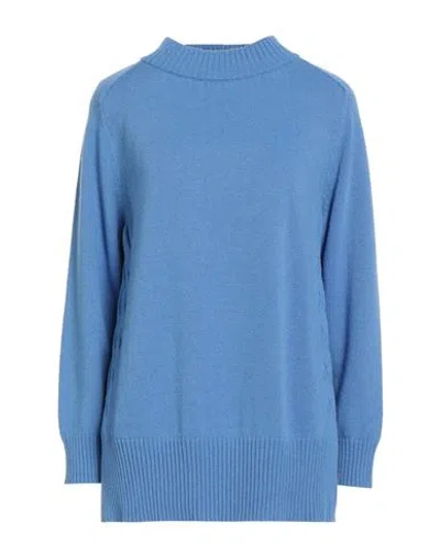 Maria Bellentani Woman Sweater Azure Size 12 Polyamide, Wool, Viscose, Cashmere