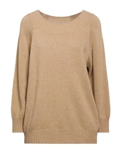 Maria Bellentani Woman Sweater Camel Size 10 Wool In Beige
