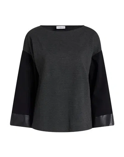 Maria Bellentani Woman T-shirt Black Size 4 Viscose, Polyamide, Elastane, Polyester, Polyurethane