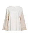 Maria Bellentani Woman T-shirt Ivory Size 8 Viscose, Polyamide, Elastane, Polyester, Polyurethane In White