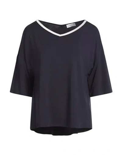 Maria Bellentani Woman T-shirt Midnight Blue Size 10 Viscose, Elastane