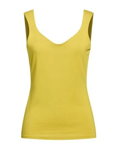 Maria Bellentani Woman Tank Top Mustard Size 8 Viscose, Elastane In Yellow