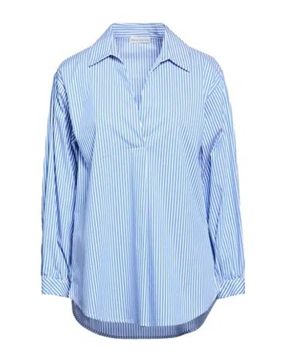 Maria Bellentani Woman Top Blue Size 6 Cotton, Polyamide, Elastane