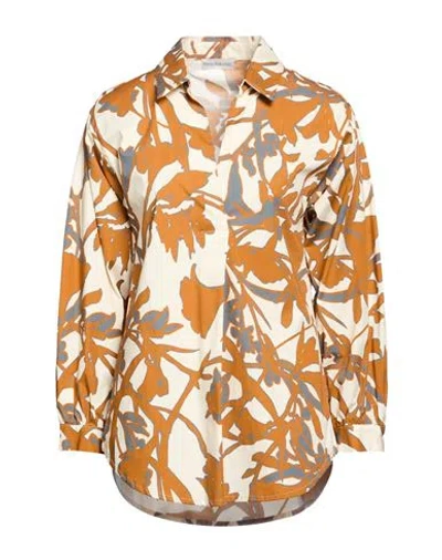 Maria Bellentani Woman Top Brown Size 4 Cotton, Elastane