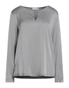Maria Bellentani Woman Top Grey Size 10 Viscose, Elastane In Gray