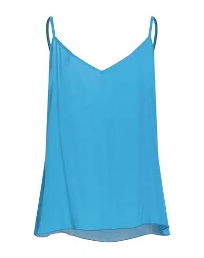 Maria Bellentani Woman Top Light Blue Size 10 Viscose