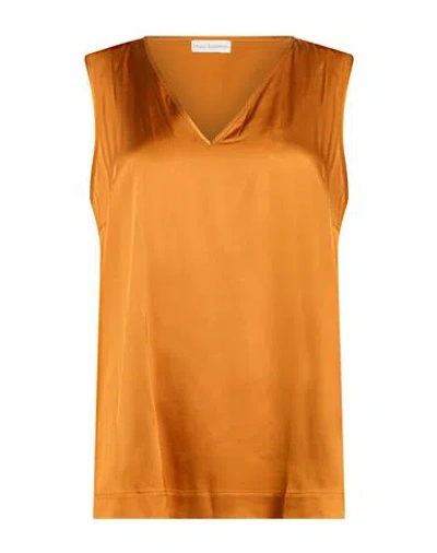 Maria Bellentani Woman Top Tan Size 8 Viscose, Elastane In Orange