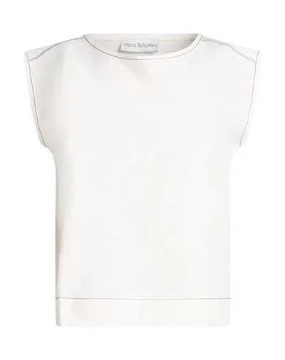 Maria Bellentani Woman Top White Size 6 Viscose, Linen