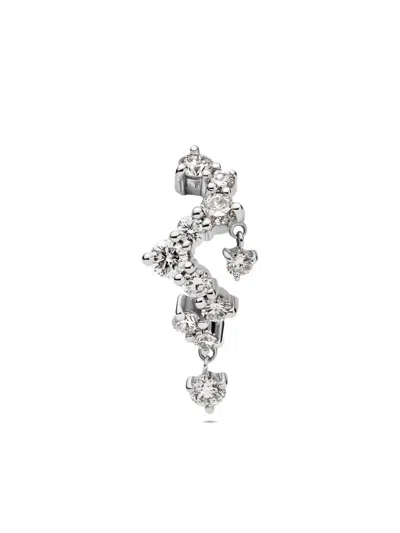 Maria Black 14k Recycled White Gold Sky Lab-grown Diamonds Huggie Earrings In Metallic