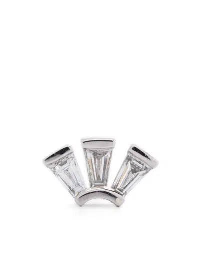 Maria Black 14k White Gold Modular Fan Diamond Stud Earring In Silver
