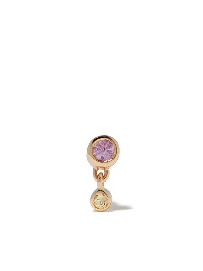 Maria Black 14kt Yellow Gold Mini Me Pink Sapphire And Diamond Stud