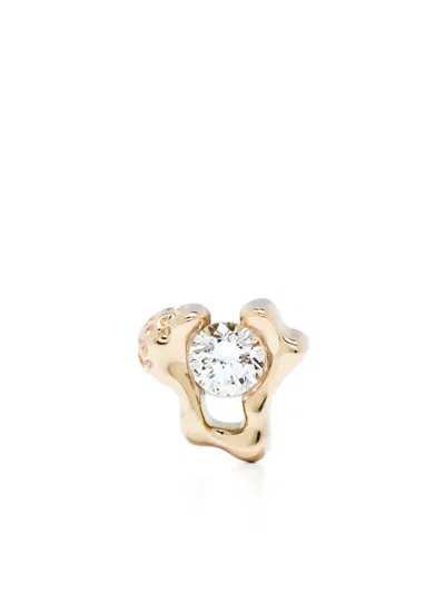 Maria Black 14kt Yellow Gold Molten Diamond Stud Earring