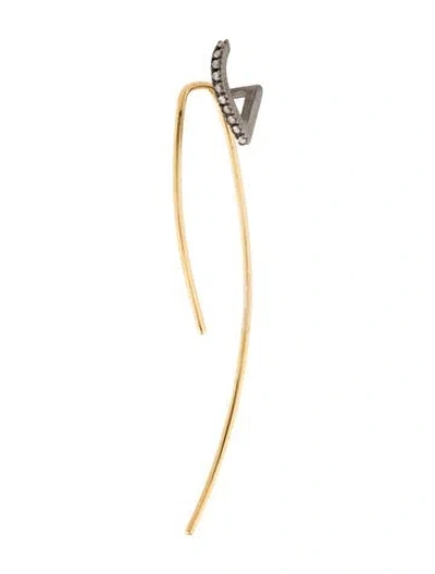 Pre-owned Maria Black 18k Diamond Single Ear Cuff In Multicolor