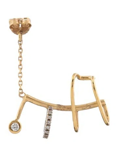 Pre-owned Maria Black 18k Lab-grown Diamond Ear Climber In Multicolor
