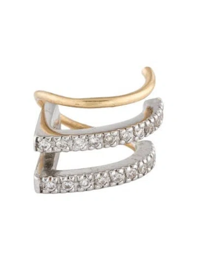 Pre-owned Maria Black 18k Lab-grown Diamond Single Ear Cuff In Multicolor