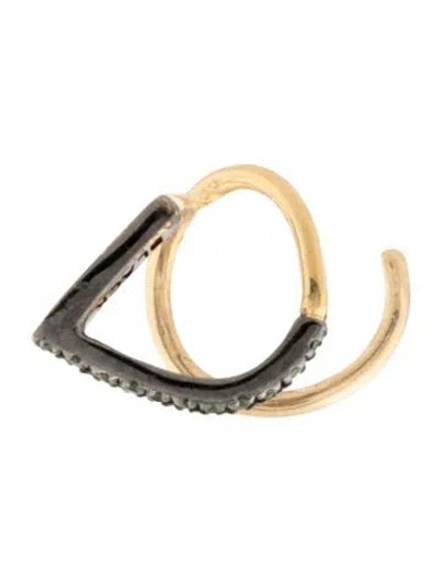 Pre-owned Maria Black 18k Tsavorite Single Ear Cuff In Multicolor