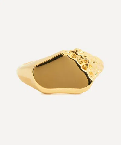 Maria Black 22ct Gold-plated Sawyer Signet Ring