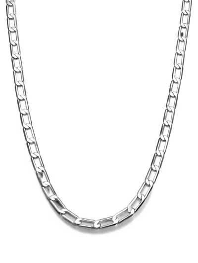 Maria Black Brick Link-chain Necklace In Silver