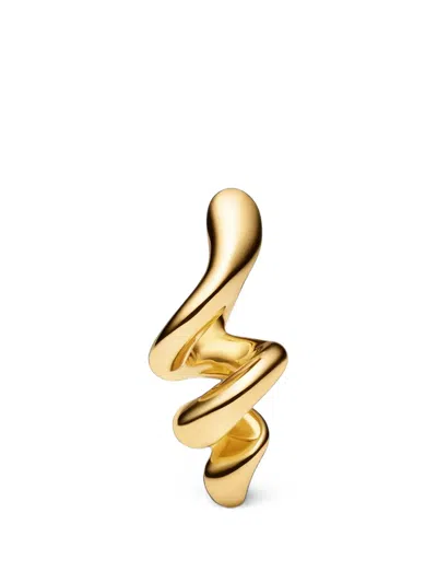 Maria Black Coil Huggie Earring In Gold