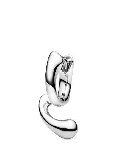 Maria Black Coil Huggie Earring In Silver