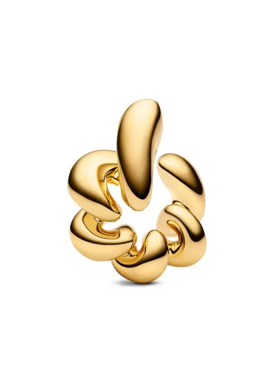 Maria Black Coil Inverted Earrings In Gold