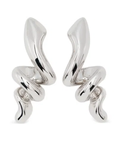 Maria Black Coil Spiral Earrings In Metallic