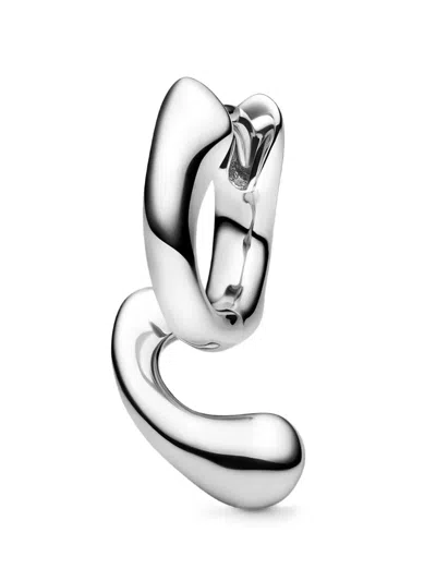 Maria Black Coily Huggie Earring In Metallic