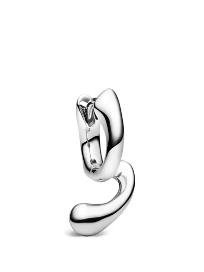 Maria Black Coily Huggie Earrings In Metallic
