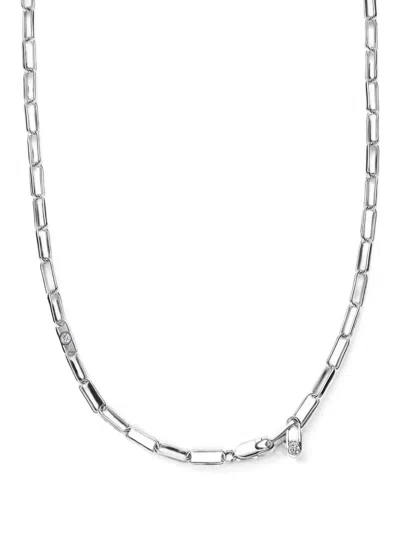 Maria Black Cove Paperclip-link Necklace In Silver