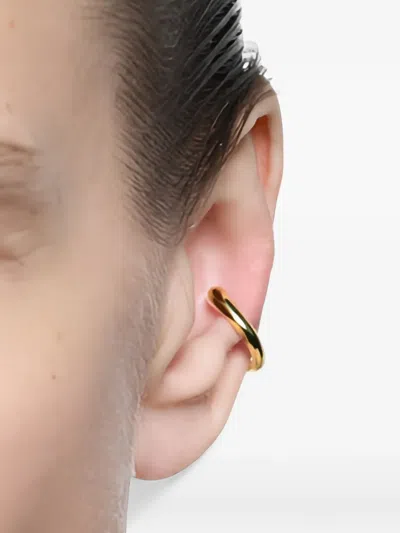 Maria Black Curl Ear Cuff In Gold