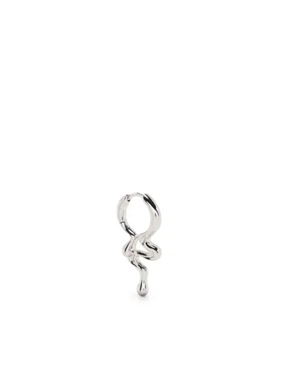 Maria Black Drop-design Small Hoop Earring In Silver