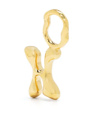 Maria Black Fluent Letter H Pendant In Gold