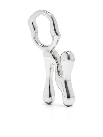 Maria Black Fluent Letter N Pendant In Silver
