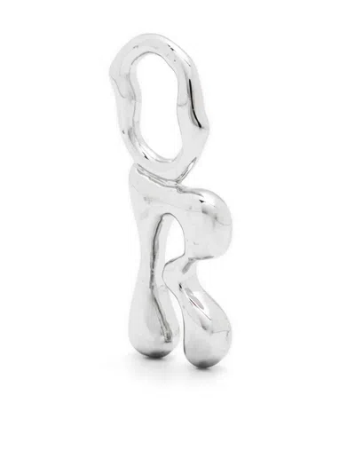Maria Black Fluent Letter R Pendant In Silver