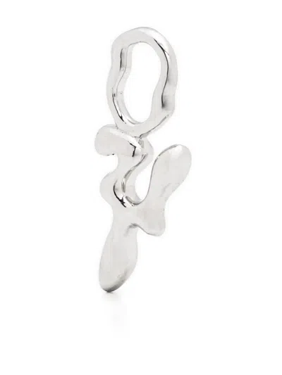 Maria Black Fluent Letter Y Pendant In Silver