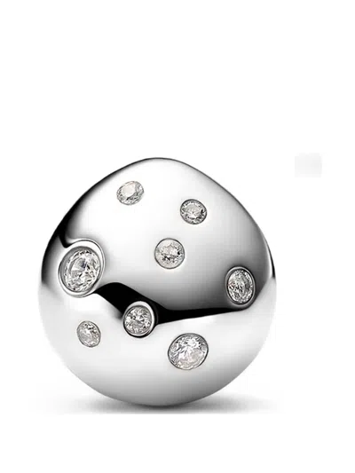 Maria Black Flynn Popcorn Huggie Earrings In Silver