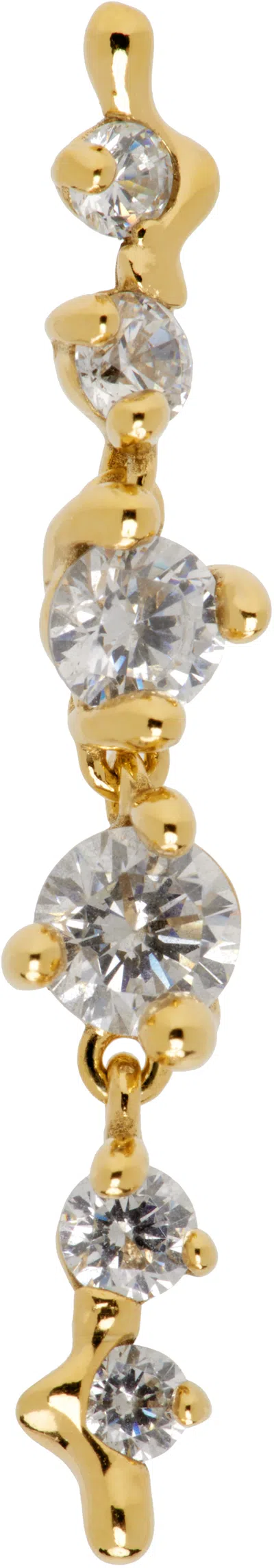 Maria Black Gold Arctic Medium Single Earring In Goldplated