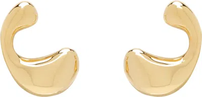 Maria Black Gold Dolphin Splash Stud Earrings In Sterling Silver