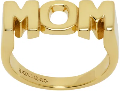 Maria Black Gold 'mom' Ring In 18k Gold Plated