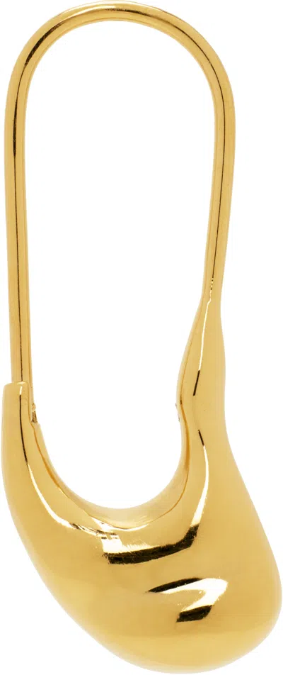 Maria Black Gold Pebble Mini Single Earring In Goldplated