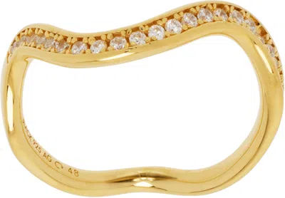Maria Black Gold Rose Ring In Goldplated