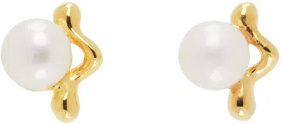 Maria Black Gold Shibuya Ichi Stud Earrings