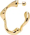 Maria Black Gold Splash Hoop Large Right Single Earring In Goldplated