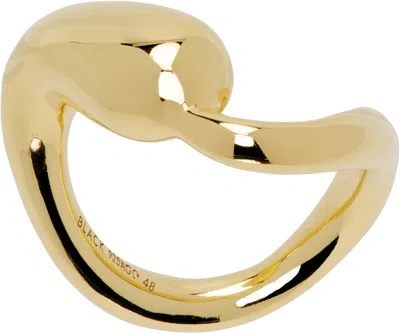 Maria Black Gold Splash Ring In Goldplated