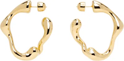 Maria Black Gold Splash Small Hoop Earrings In Goldplated