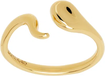 Maria Black Gold Sunrise Ring In Goldplated
