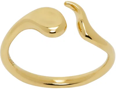 Maria Black Gold Sunrise Ring In Goldplated