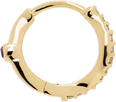 Maria Black Gold Wave Huggie Single Earring In 14k Yellow Gold