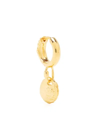 Maria Black Huggie Hoop Dangle Earring In Gold