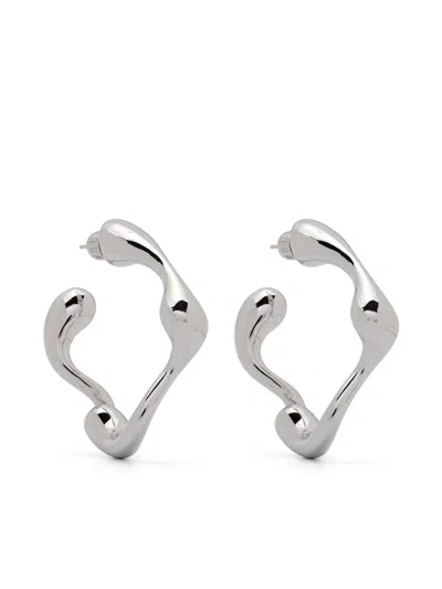 Maria Black Large Splash Hoops In Silver